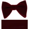 Burgundy Velvet Pre-Tied Bow Tie Set W/ Pocket Square -Fashion Formal Wear Store AT VLVT 102 19950.1674412253