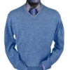 Peru Unlimited 100% Royal Alpaca Contrast V-Neck Sweater - Coast Blue -Fashion Formal Wear Store BAPRVCJ104 CBL 10803.1546282741
