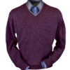 Peru Unlimited 100% Royal Alpaca Contrast V-Neck Sweater - Plum Heather 1 Peru Unlimited 100% Royal Alpaca Contrast V-Neck Sweater - Plum Heather -Fashion Formal Wear Store BAPRVCJ104 PLPR 69008.1546286405