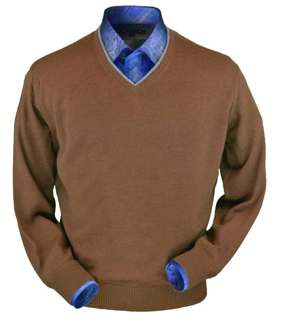 Peru Unlimited 100% Royal Alpaca Contrast V-Neck Sweater - Vicuna 3 Peru Unlimited 100% Royal Alpaca Contrast V-Neck Sweater - Vicuna