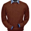 Peru Unlimited Baby Alpaca And Wool Sweatshirt Sweater - Rust Heather