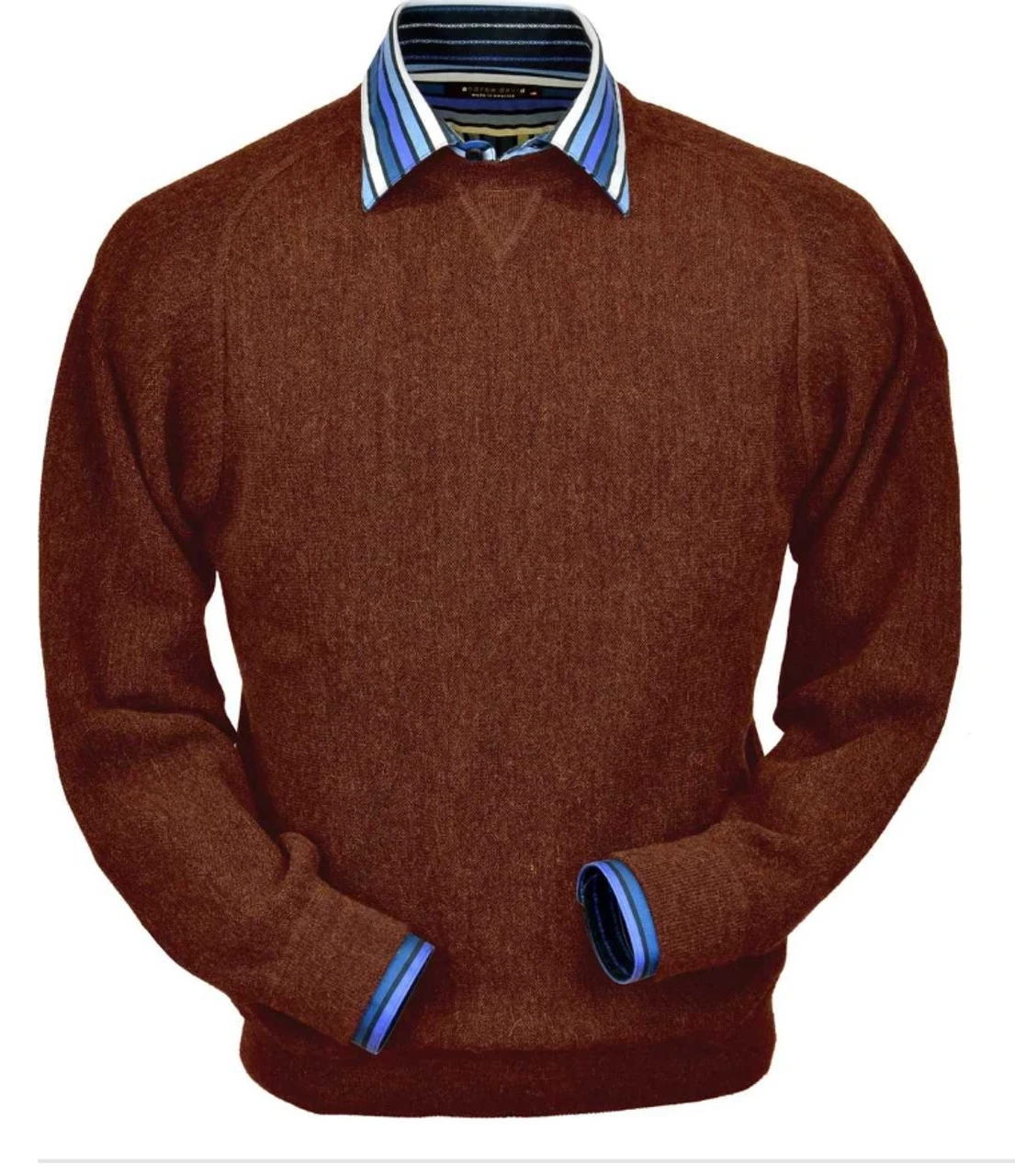 Peru Unlimited Baby Alpaca And Wool Sweatshirt Sweater - Rust Heather 3 Peru Unlimited Baby Alpaca And Wool Sweatshirt Sweater - Rust Heather