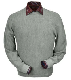 Peru Unlimited Baby Alpaca And Wool Crew Neck Sweater - Silver Grey