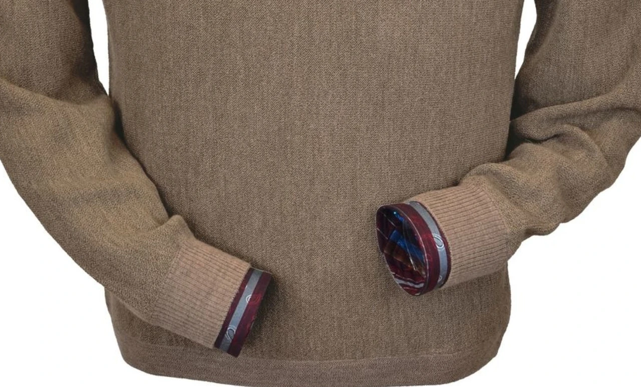 Peru Unlimited Baby Alpaca And Wool Crew Neck Sweater - Taupe 4 Peru Unlimited Baby Alpaca And Wool Crew Neck Sweater - Taupe - Image 2