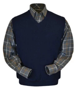 Peru Unlimited Baby Alpaca And Wool Vest - Navy