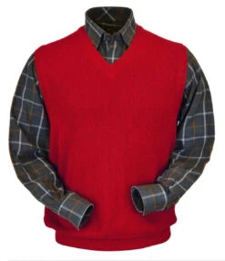 Peru Unlimited Baby Alpaca And Wool Vest - Rouge Red