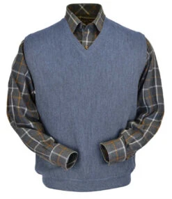 Peru Unlimited Baby Alpaca And Wool Vest - Sky Heather