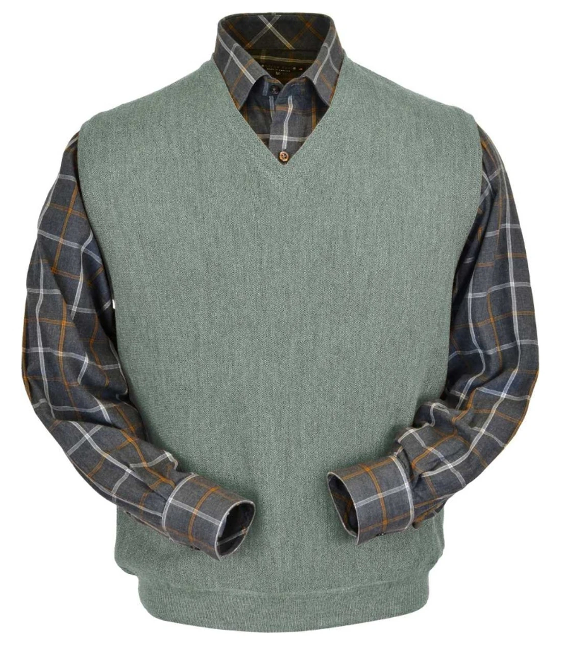 Peru Unlimited Baby Alpaca And Wool Vest - Soft Green 3 Peru Unlimited Baby Alpaca And Wool Vest - Soft Green