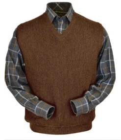 Peru Unlimited Baby Alpaca And Wool Vest - Khaki Brown