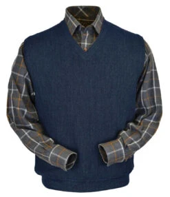 Peru Unlimited Baby Alpaca And Wool Vest - Denim Blue