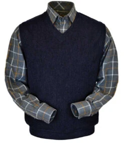 Peru Unlimited Baby Alpaca And Wool Vest - Navy Heather