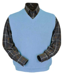 Peru Unlimited Baby Alpaca And Wool Vest - Sky Blue