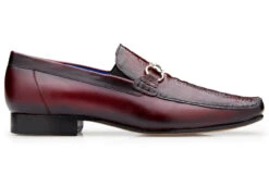 Belvedere Genuine Ostrich Leg & Calf Leather Horsebit Loafer - Dark Burgundy -Fashion Formal Wear Store BEL 1026 BG 2 56402.1667593157