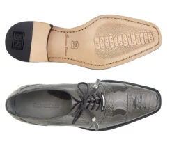 Belvedere Genuine Ostrich Leg Cap-Toe Dress Tie Shoe -Fashion Formal Wear Store BEL 14006 gy 2 23316.1521139401