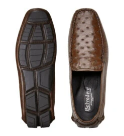 Belvedere Genuine Ostrich Driver Loafer -Fashion Formal Wear Store BEL 33622 Br 3 15217.1667774884