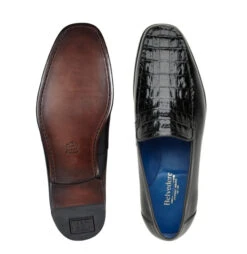 Belvedere Genuine Caiman Crocodile And Italian Calf Loafer - Black -Fashion Formal Wear Store BEL BD2 B 3 62823.1667578862