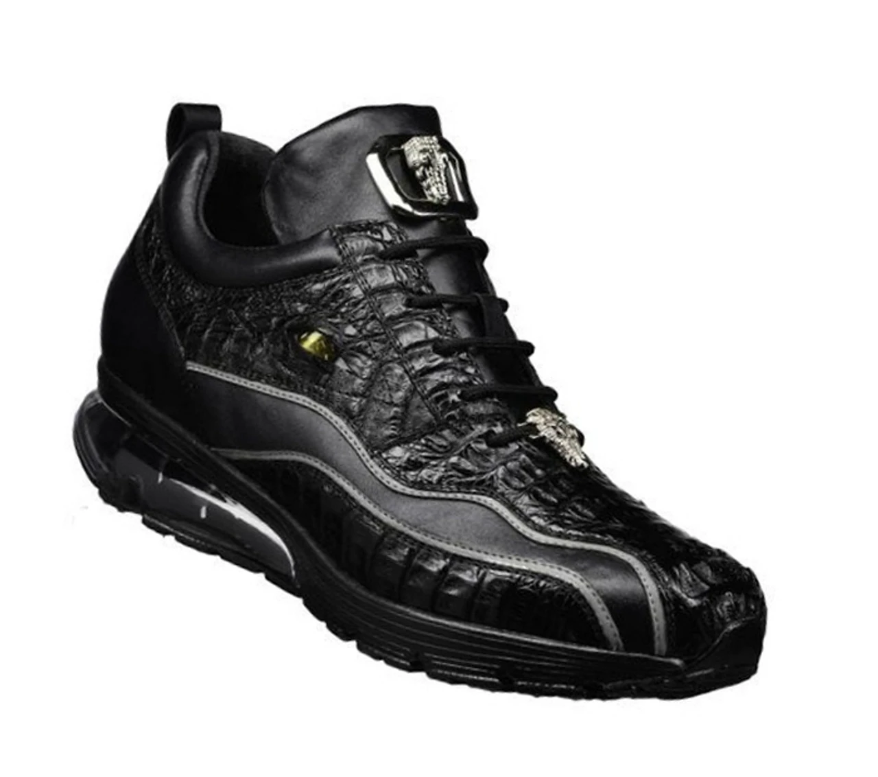 Belvedere Genuine Hornback Crocodile And Italian Calf Sneakers - Black 3 Belvedere Genuine Hornback Crocodile And Italian Calf Sneakers - Black