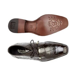 Belvedere Genuine Alligator Lace Half Boots - Chocolate -Fashion Formal Wear Store BEL R17 BR 2 67661.1535996579