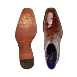 Belvedere Genuine Alligator Side Zip Ankle Boots - Peanut Brown -Fashion Formal Wear Store BEL R32 P 2 62724.1644096161