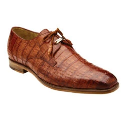 Belvedere Genuine Caiman Crocodile Dress Tie Shoe