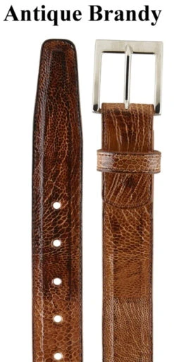 Belvedere Genuine Ostrich Leg Dress Belt -Fashion Formal Wear Store BELBT 2000 brandy 38578.1667857071