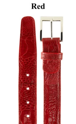 Belvedere Genuine Ostrich Leg Dress Belt -Fashion Formal Wear Store BELBT 2000 red 89640.1667856865