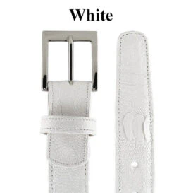 Belvedere Genuine Ostrich Leg Dress Belt -Fashion Formal Wear Store BELBT 2000 white 04521.1667856719