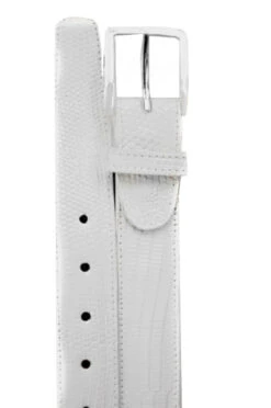 Belvedere Genuine Lizard Dress Belt -Fashion Formal Wear Store BELBT 2002 white 92808.1519242139