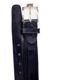 Belvedere Genuine Lizard Dress Belt -Fashion Formal Wear Store BELBT 2003 navy 32815.1519242139