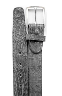 Belvedere Genuine Ostrich Leg Dress Belt -Fashion Formal Wear Store BELV 2000 grey 24491.1519244600