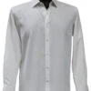 Bassiri White Checkerboard Design Long Sleeve Camp Shirt -Fashion Formal Wear Store BSI LSC 6197 98234.1666636858