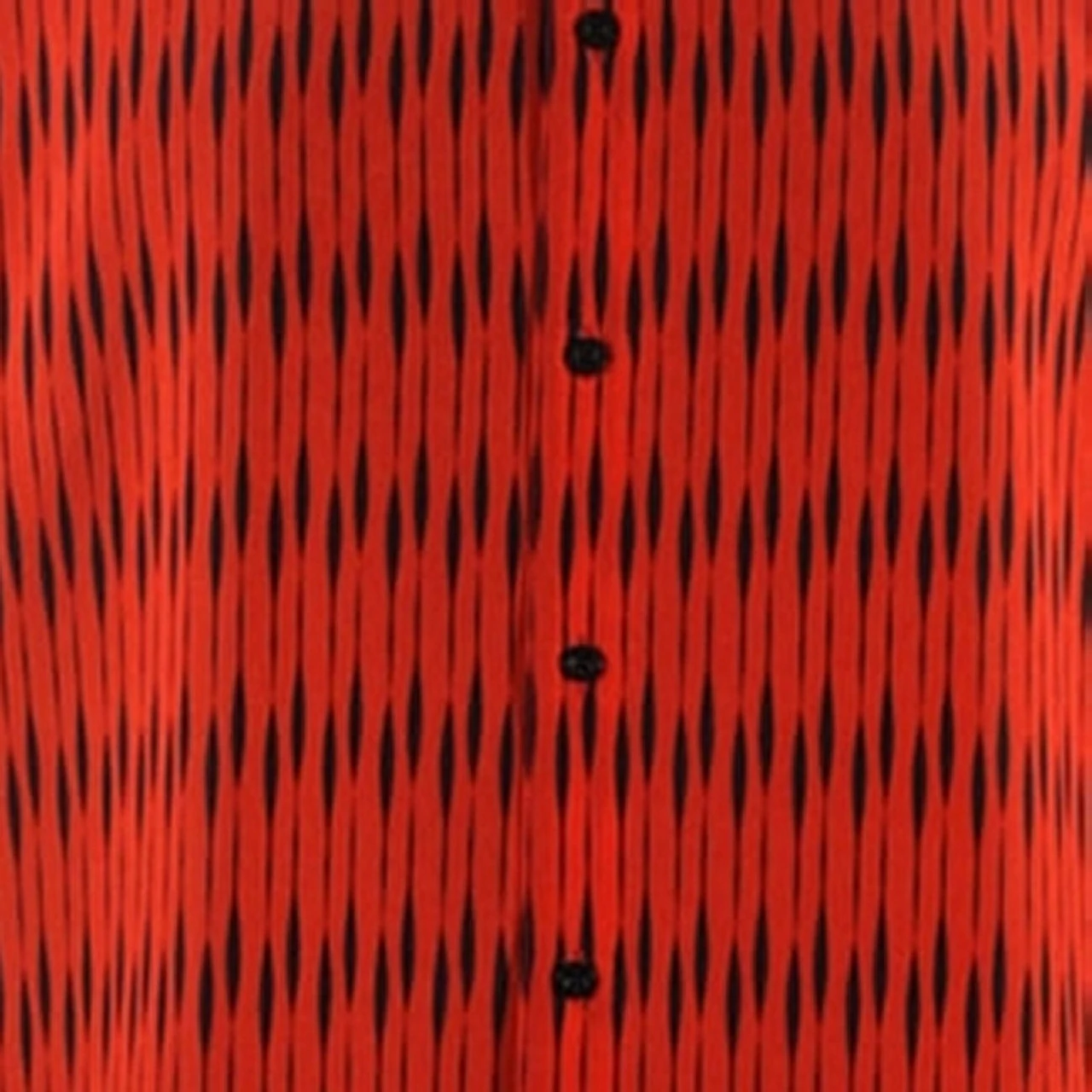 Bassiri Cherry & Black Abstract Line Design Long Sleeve Camp Shirt 4 Bassiri Cherry & Black Abstract Line Design Long Sleeve Camp Shirt - Image 2