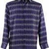 Bassiri Purple & White Abstract Line Design Long Sleeve Camp Shirt -Fashion Formal Wear Store BSI LSC 6391 71197.1666642738