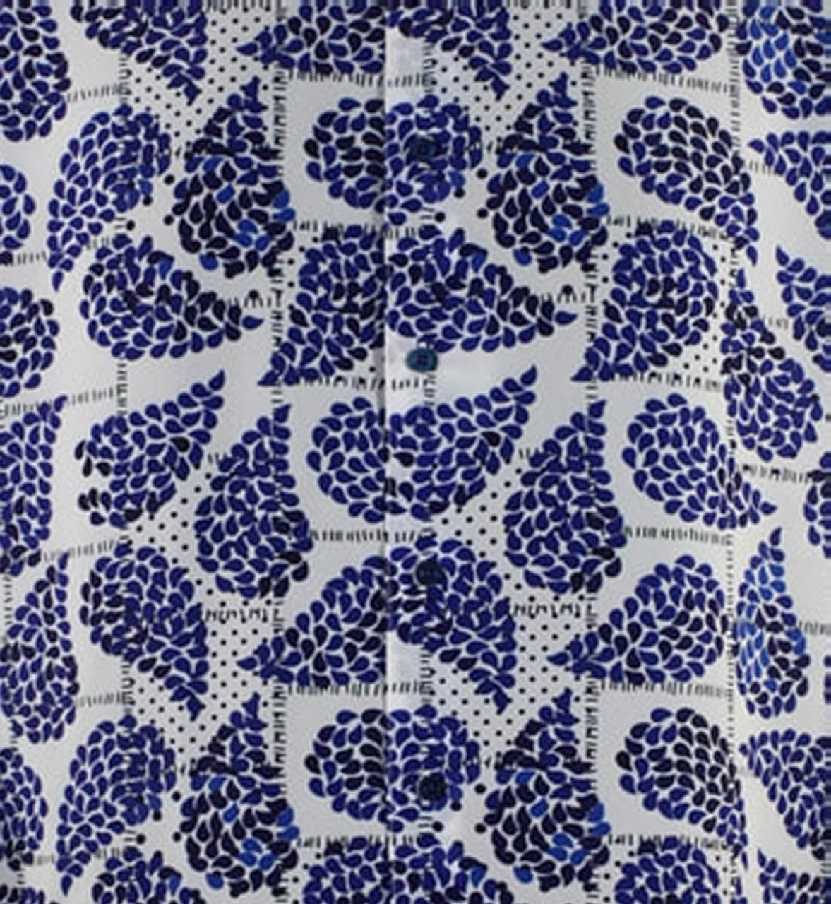 Bassiri Long Sleeve Camp Shirt - Blue Fancy Paisley Design 4 Bassiri Long Sleeve Camp Shirt - Blue Fancy Paisley Design - Image 2