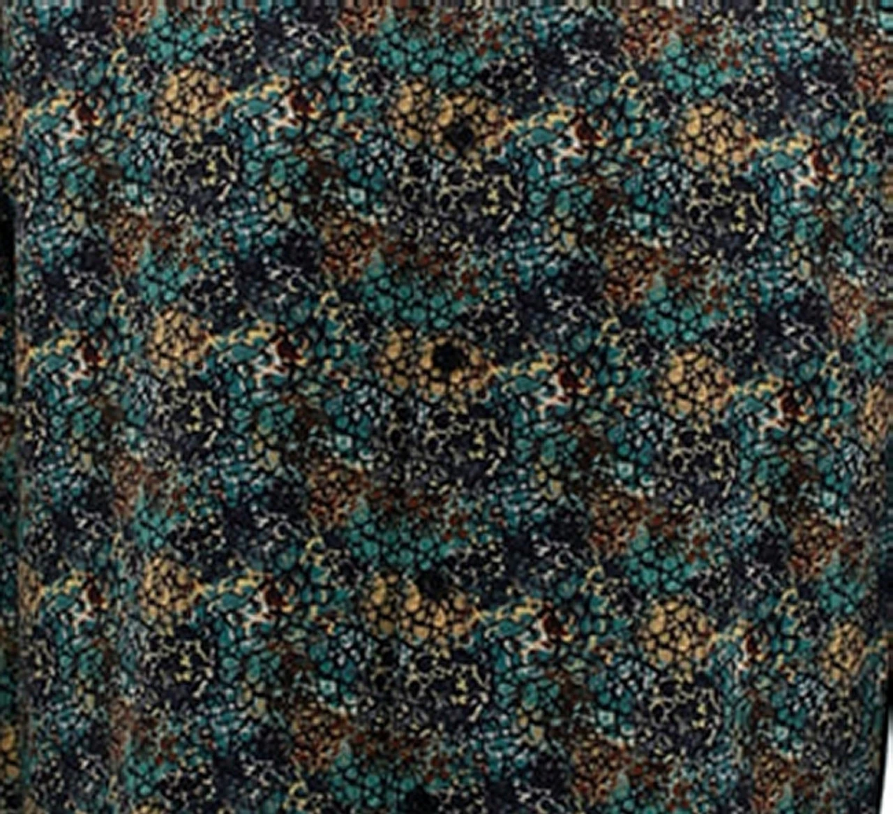 Bassiri Long Sleeve Camp Shirt - Dark Green Mesh Pattern 4 Bassiri Long Sleeve Camp Shirt - Dark Green Mesh Pattern - Image 2