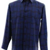 Bassiri Long Sleeve Camp Shirt - Large Basket Weave Pattern - Royal Blue -Fashion Formal Wear Store BSI LSC 6431 69913.1666730420