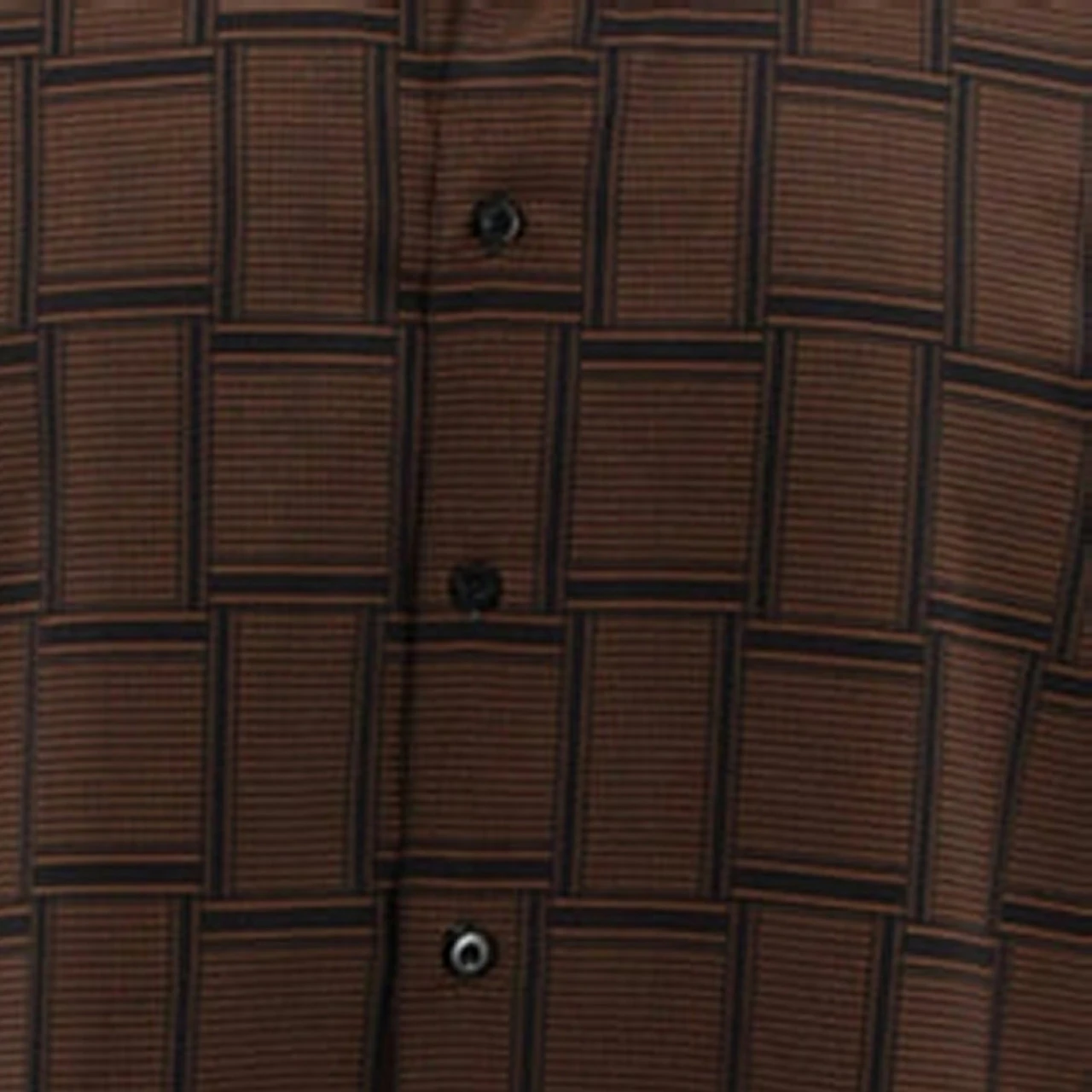 Bassiri Long Sleeve Camp Shirt - Large Basket Weave Pattern - Brown 4 Bassiri Long Sleeve Camp Shirt - Large Basket Weave Pattern - Brown - Image 2