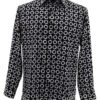 Bassiri White Circles On Black Long Sleeve Camp Shirt 1 Bassiri White Circles On Black Long Sleeve Camp Shirt -Fashion Formal Wear Store BSI LSC 6436 76017.1666297384