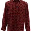Bassiri Red Circles On Black Long Sleeve Camp Shirt -Fashion Formal Wear Store BSI LSC 6437 09645.1666297295