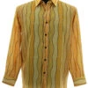 Bassiri Yellow-Gold Wavy Line Mix Design Long Sleeve Camp Shirt 2 Bassiri Yellow-Gold Wavy Line Mix Design Long Sleeve Camp Shirt -Fashion Formal Wear Store BSI LSC 6450 20152.1666728119