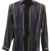 Bassiri Long Sleeve Camp Shirt - Purple Multi-Color Streak Design 2 Bassiri Long Sleeve Camp Shirt - Purple Multi-Color Streak Design -Fashion Formal Wear Store BSI LSC 6471 96062.1666721983