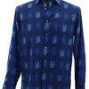 Bassiri Long Sleeve Camp Shirt - Blue Greek Key Design -Fashion Formal Wear Store BSI LSC 6472 11589.1666721791