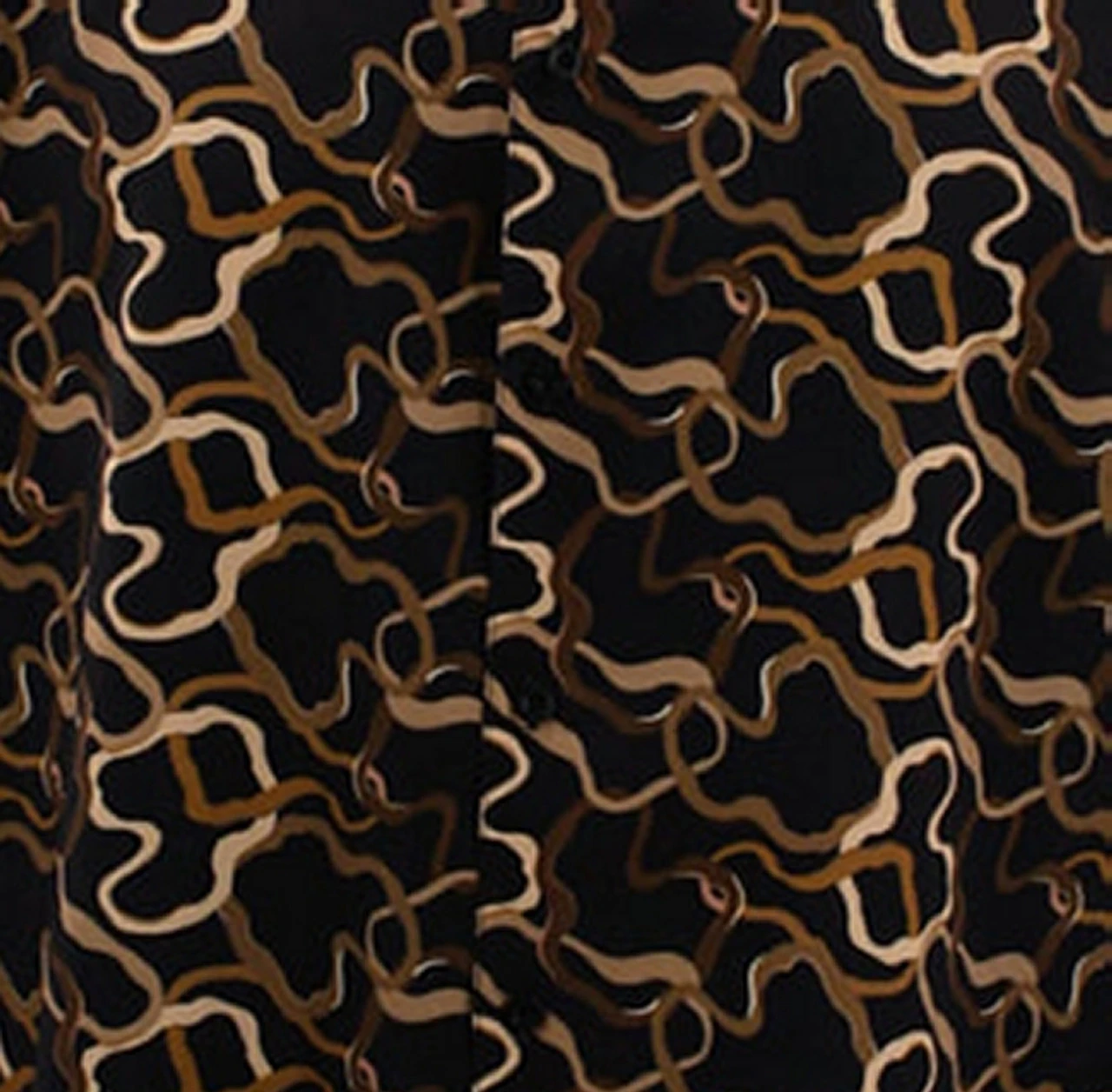 Bassiri Long Sleeve Camp Shirt - Brown Squiggle Design 4 Bassiri Long Sleeve Camp Shirt - Brown Squiggle Design - Image 2