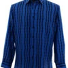 Bassiri Long Sleeve Camp Shirt - Royal Blue & Black Wavy Line Design 2 Bassiri Long Sleeve Camp Shirt - Royal Blue & Black Wavy Line Design -Fashion Formal Wear Store BSI LSC 6486 93877.1666647437