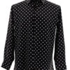 Bassiri White Polka Dot On Black Long Sleeve Camp Shirt 2 Bassiri White Polka Dot On Black Long Sleeve Camp Shirt -Fashion Formal Wear Store BSI LSC 6487 04561.1666296343