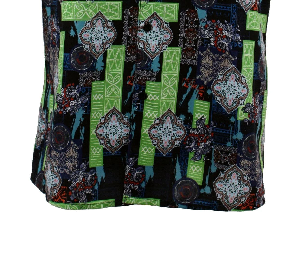Bassiri Short Sleeve Camp Shirt - Black & Green Baroque Design 5 Bassiri Short Sleeve Camp Shirt - Black & Green Baroque Design - Image 3
