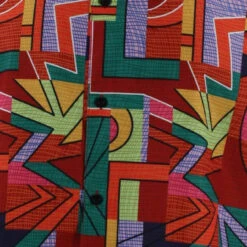 Bassiri Short Sleeve Camp Shirt - Modernism Red Mix -Fashion Formal Wear Store BSI SS 1059 2 55661.1680625489