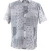Bassiri White & Black Circle Pattern Short Sleeve Camp Shirt 2 Bassiri White & Black Circle Pattern Short Sleeve Camp Shirt -Fashion Formal Wear Store BSI SS 5073 05455.1684875723