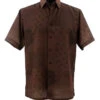 Bassiri Brown & Black Circle Pattern Short Sleeve Camp Shirt -Fashion Formal Wear Store BSI SS 5075 39953.1684876284