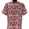 Bassiri Short Sleeve Camp Shirt - Red Fancy Paisley Design -Fashion Formal Wear Store BSI SS 63961 81556.1652201538